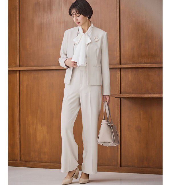 23区「【VERY・CLASSY.掲載/セットアップ対応】トリアセダブルジョーゼット フルレングス パンツ」|その他|