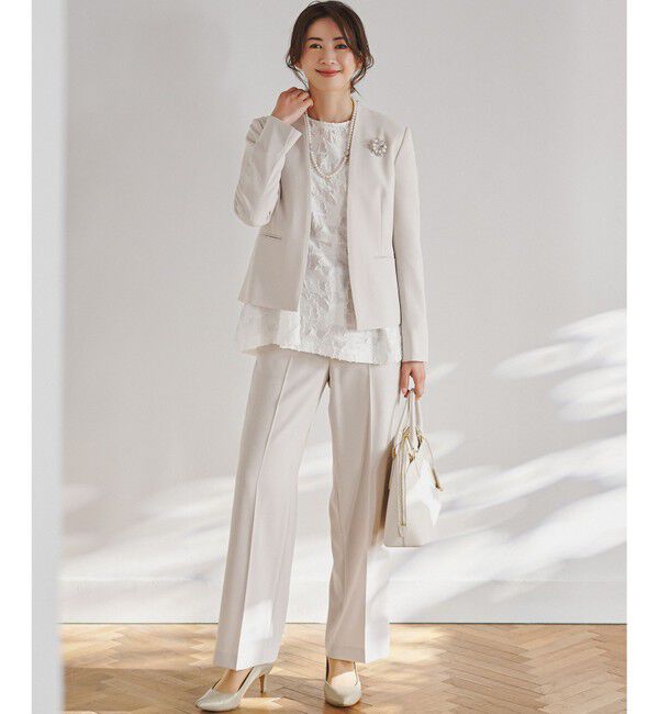 23区「【VERY・CLASSY.掲載/セットアップ対応】トリアセダブルジョーゼット フルレングス パンツ」|その他|