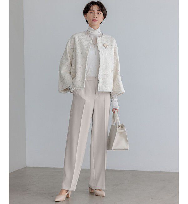 23区「【VERY・CLASSY.掲載/セットアップ対応】トリアセダブルジョーゼット フルレングス パンツ」|その他|