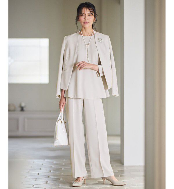 23区「【VERY・CLASSY.掲載/セットアップ対応】トリアセダブルジョーゼット フルレングス パンツ」|その他|