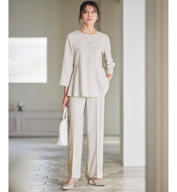 23区「【VERY・CLASSY.掲載/セットアップ対応】トリアセダブルジョーゼット フルレングス パンツ」|その他|