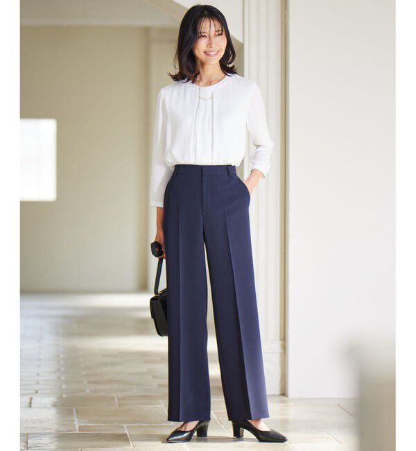 23区「【VERY・CLASSY.掲載/セットアップ対応】トリアセダブルジョーゼット フルレングス パンツ」|その他|