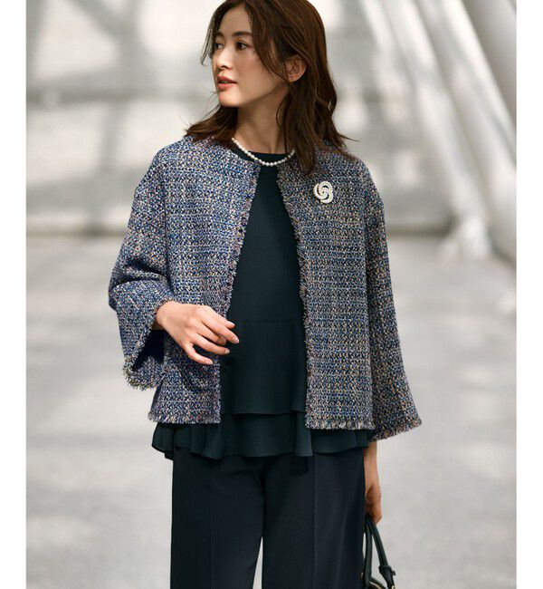 23区「【VERY・CLASSY.掲載/セットアップ対応】トリアセダブルジョーゼット フルレングス パンツ」|その他|