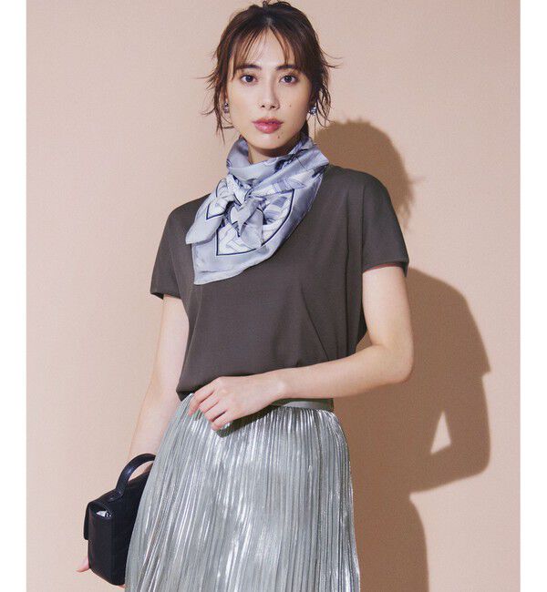 23区「【接触冷感/洗える】フレンチスリーブ IT TEE」|Tシャツ・カットソー|ブラウン系