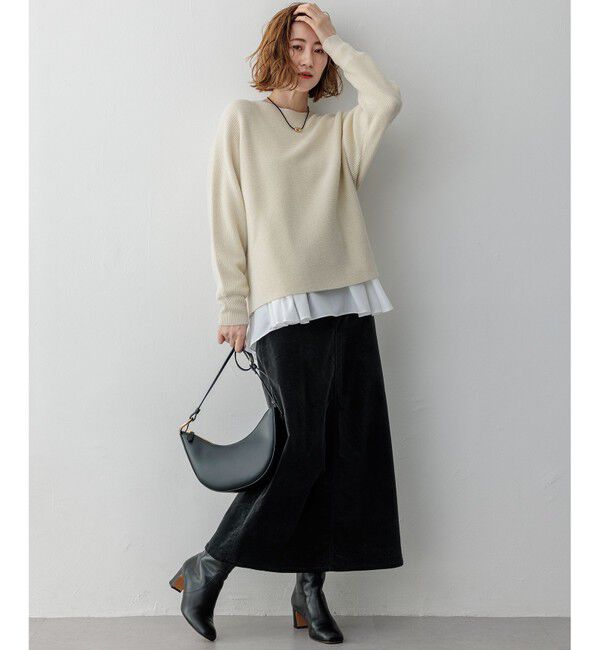 23区「【ご好評につき新色追加】ナチュラルコットンベアコンビ ペプラム カットソー」|Tシャツ・カットソー|