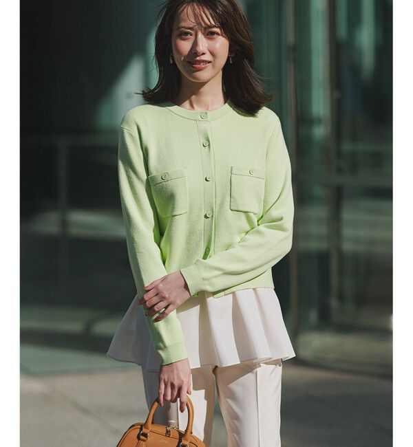 23区「【ご好評につき新色追加】ナチュラルコットンベアコンビ ペプラム カットソー」|Tシャツ・カットソー|