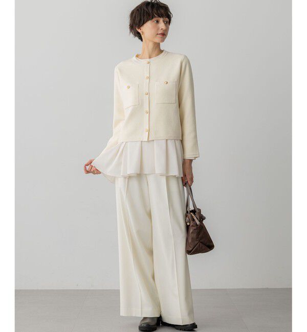 23区「【ご好評につき新色追加】ナチュラルコットンベアコンビ ペプラム カットソー」|Tシャツ・カットソー|