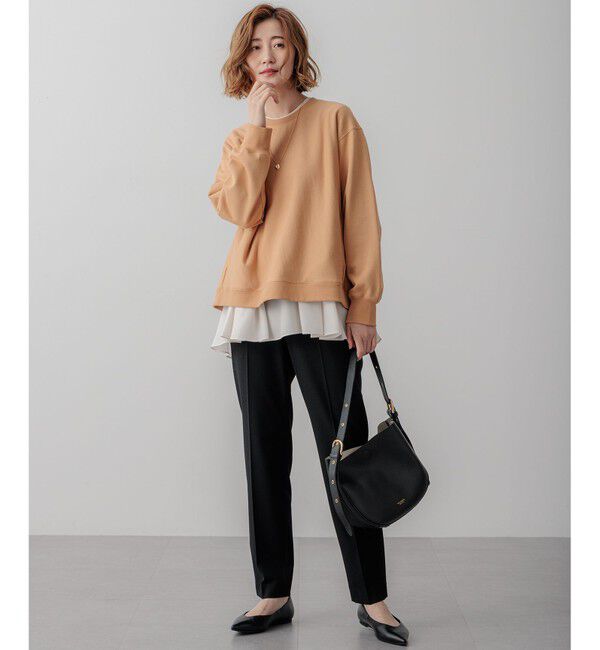 23区「【ご好評につき新色追加】ナチュラルコットンベアコンビ ペプラム カットソー」|Tシャツ・カットソー|