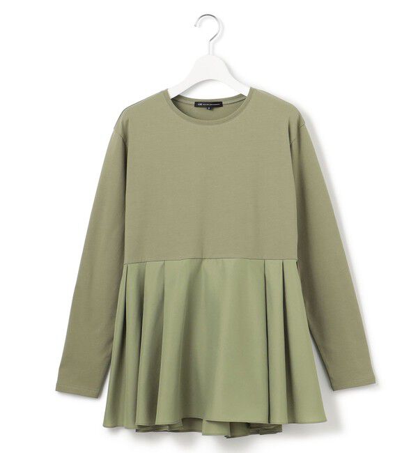 23区「【ご好評につき新色追加】ナチュラルコットンベアコンビ ペプラム カットソー」|Tシャツ・カットソー|