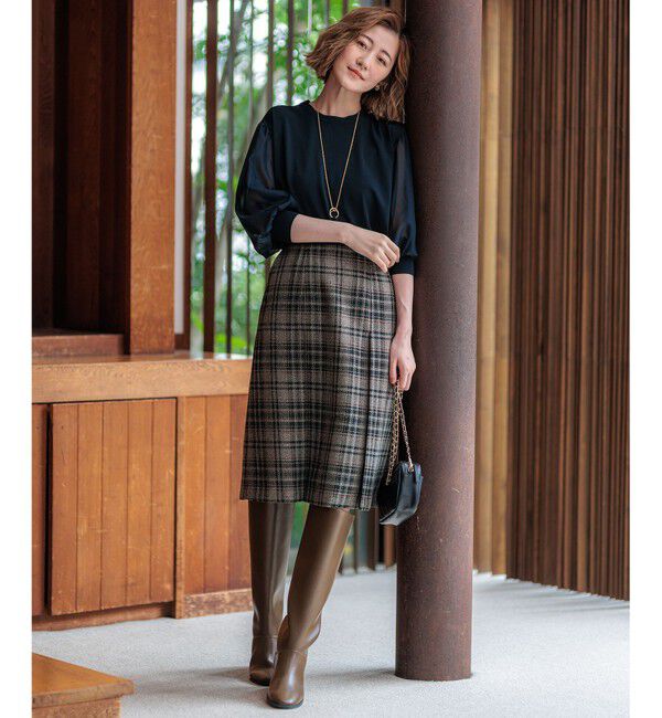 23区「【洗える】ツイーディーエトワール Aライン スカート」|スカート|