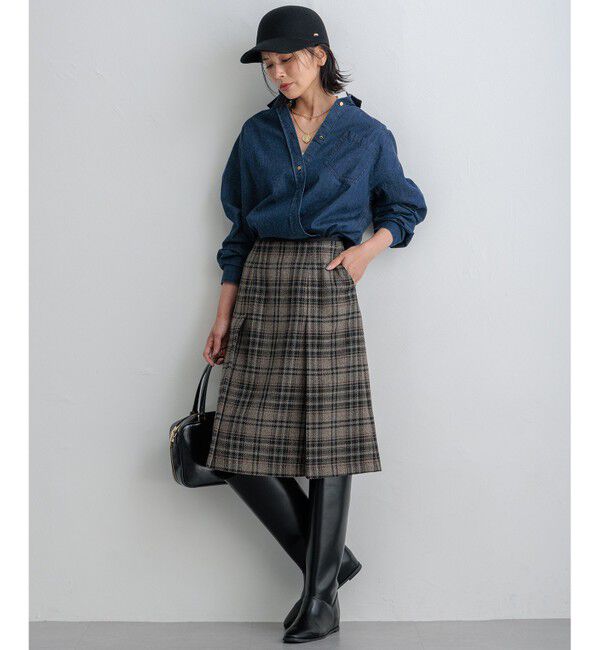 23区「【洗える】ツイーディーエトワール Aライン スカート」|スカート|