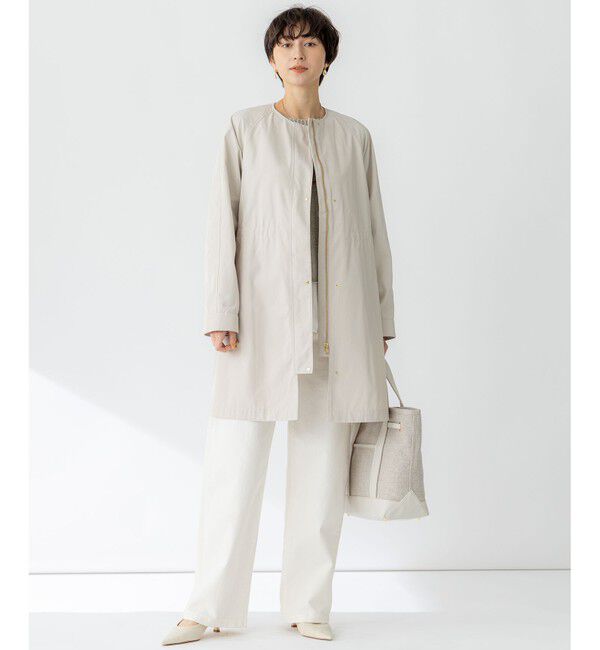 23区「【撥水加工】ライトツイル ノーカラーコート」|ノーカラーコート|