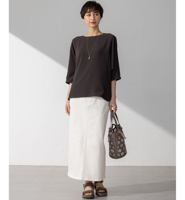 23区「【吸水速乾/UVカット/接触冷感】ストレッチジョーゼット ドルマン カットソー」|Tシャツ・カットソー|