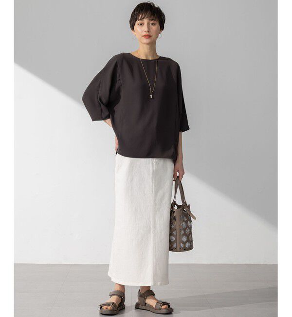 23区「【吸水速乾/UVカット/接触冷感】ストレッチジョーゼット ドルマン カットソー」|Tシャツ・カットソー|