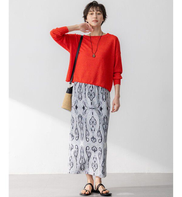 23区「【洗える】Rattiドローイングペイズリープリント スカート」|スカート|