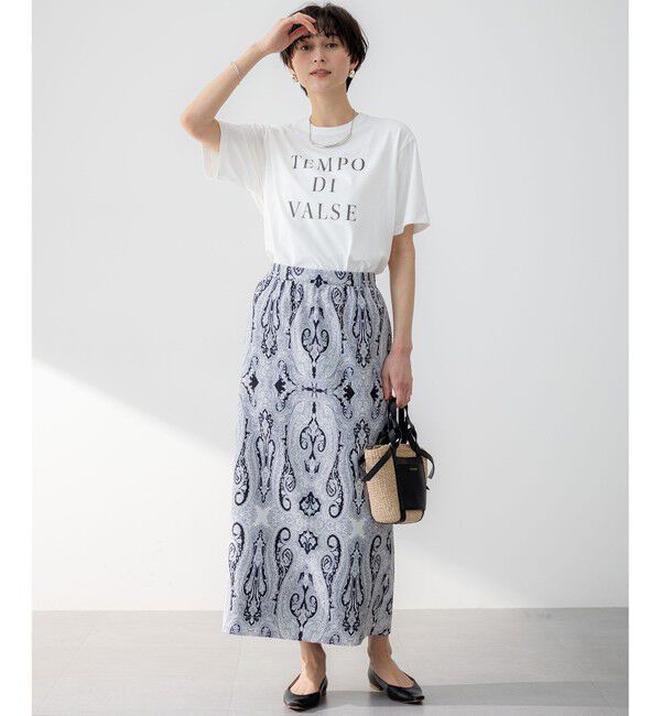 23区「【洗える】Rattiドローイングペイズリープリント スカート」|スカート|