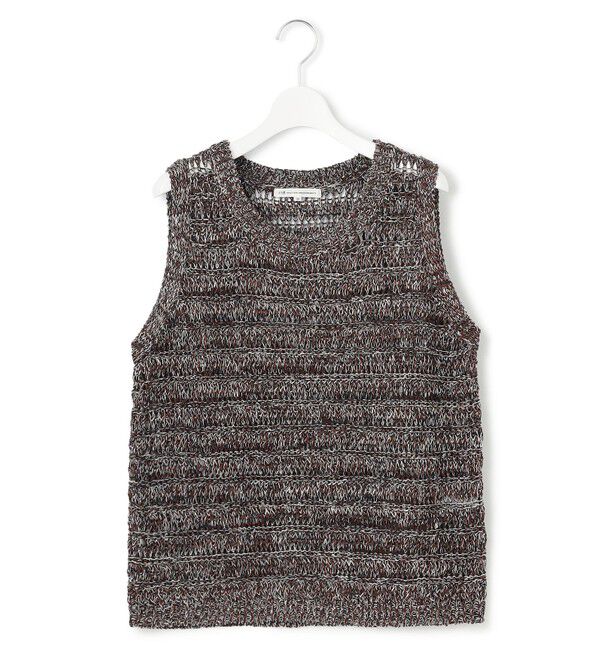 23区「【洗える】テープミックススカシ ノースリーブ ニット」|ニット・セーター|