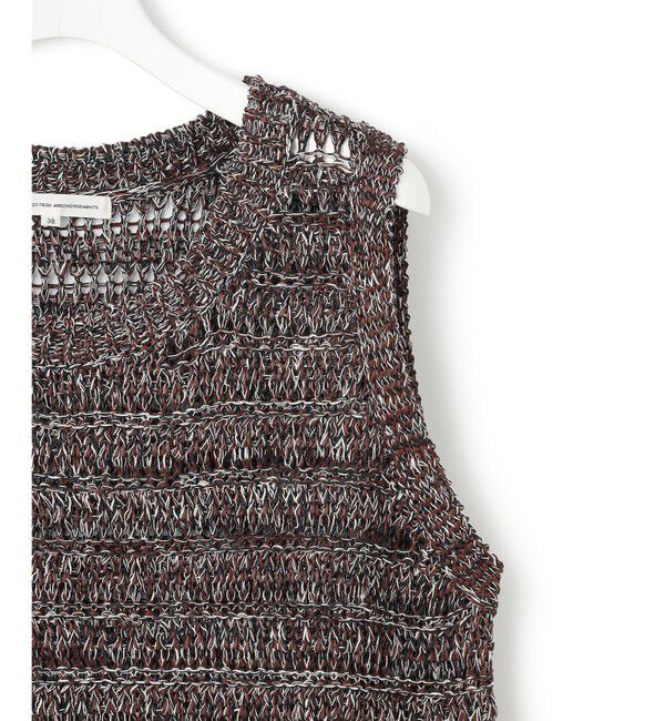 23区「【洗える】テープミックススカシ ノースリーブ ニット」|ニット・セーター|