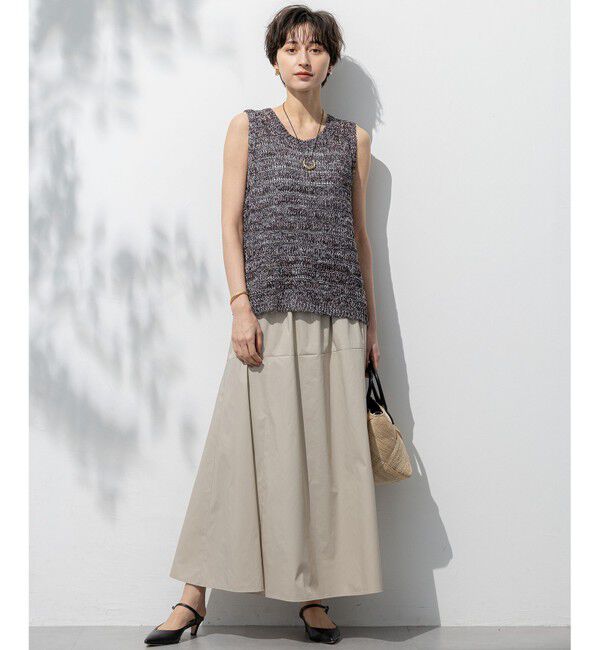 23区「【洗える】テープミックススカシ ノースリーブ ニット」|ニット・セーター|