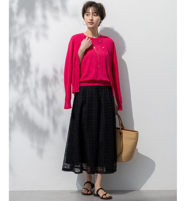 23区「【洗える】Broche チェックレース スカート」|スカート|