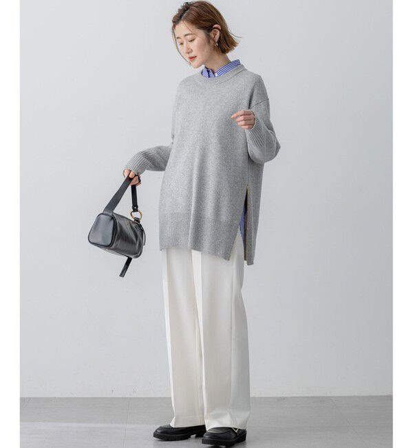 23区「【見上愛さん着用/Oggi掲載/洗える】カシミヤブレンド サイドジップ  ニットチュニック」|ニット・セーター|