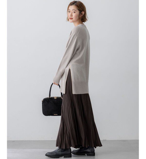 23区「【見上愛さん着用/Oggi掲載/洗える】カシミヤブレンド サイドジップ  ニットチュニック」|ニット・セーター|