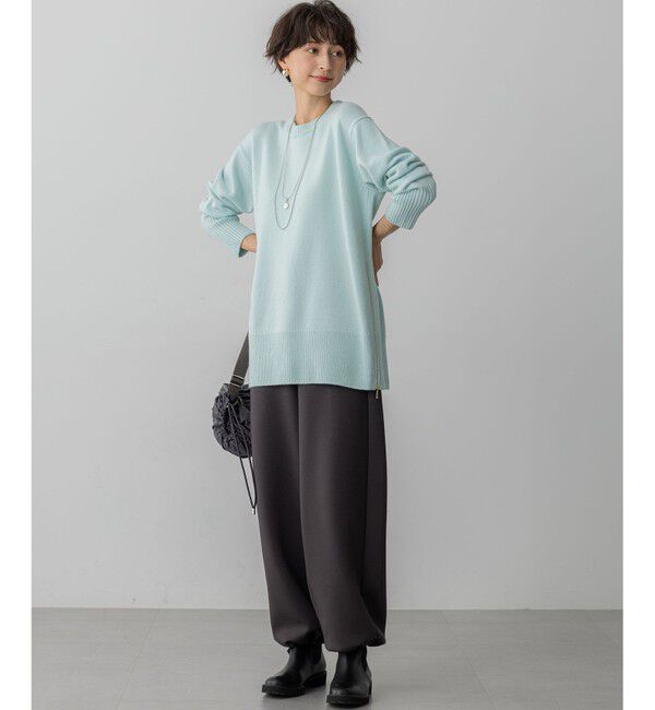 23区「【見上愛さん着用/Oggi掲載/洗える】カシミヤブレンド サイドジップ  ニットチュニック」|ニット・セーター|
