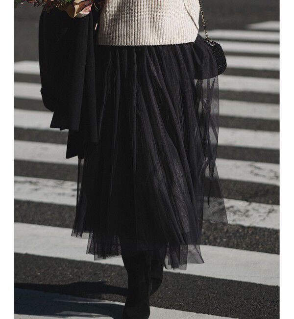 23区「【洗える】レイヤード チュール スカート」|スカート|ﾁｬｺｰﾙｸ