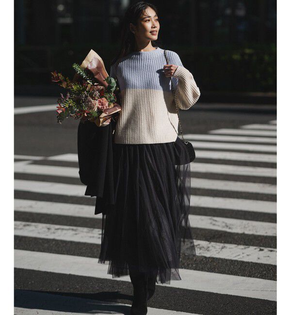 23区「【洗える】レイヤード チュール スカート」|スカート|