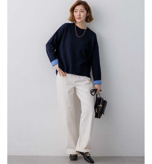 23区「バイカラーダブルフェイス ニット」|ニット・セーター|