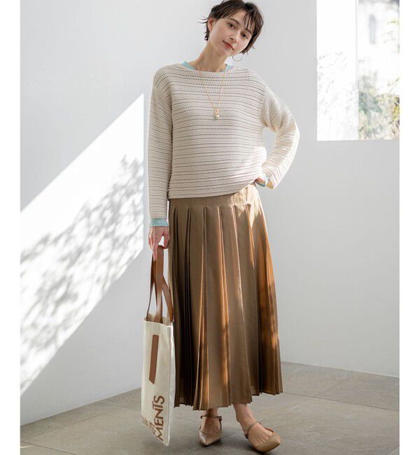 23区「グロッシープリーツ ロングスカート」|スカート|