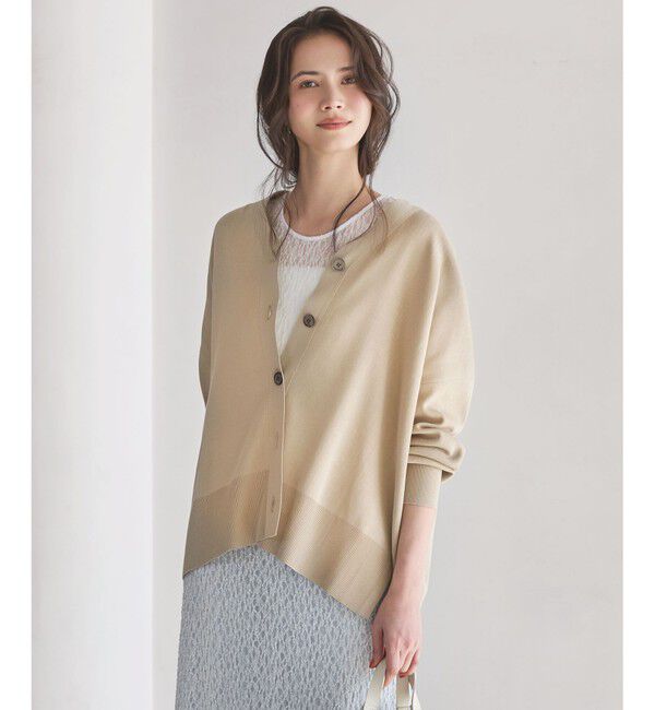 23区「【SLOW/一部店舗限定】コットンポリエステル カーディガン」|カーディガン|ベージュ系