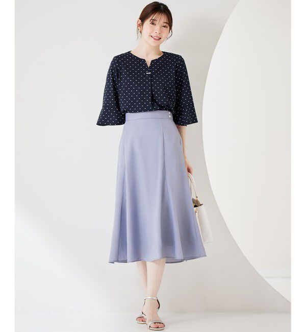 any SiS「【速乾・接触冷感】スムージーポリエステル フレアスカート」|スカート|ライトブルー