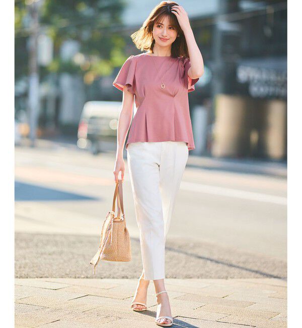 ANY SIS「【接触冷感】美人 フリルスリーブ カットソー」|Tシャツ・カットソー|