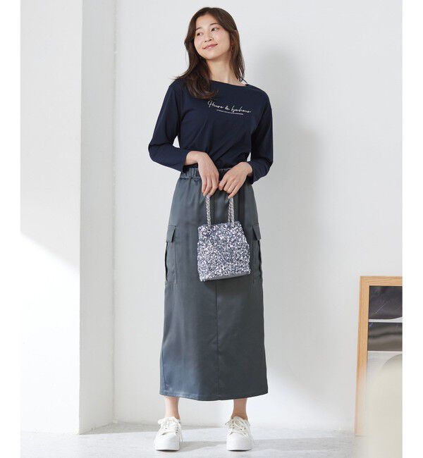any SiS「【WEB・一部店舗限定】サテンカーゴ スカート」|スカート|