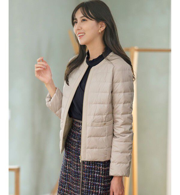 any SiS「【撥水・洗える】2WAYノーカラーダウン ジャケット」|ダウン|