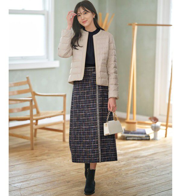 any SiS「【撥水・洗える】2WAYノーカラーダウン ジャケット」|ダウン|