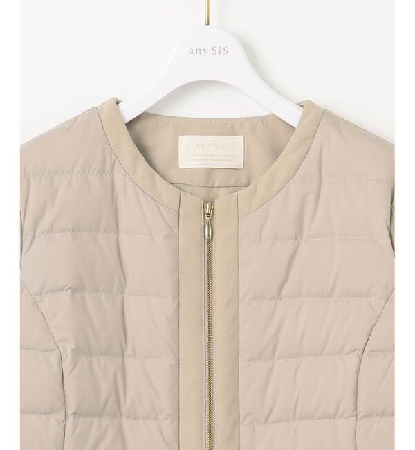 any SiS「【撥水・洗える】2WAYノーカラーダウン ジャケット」|ダウン|