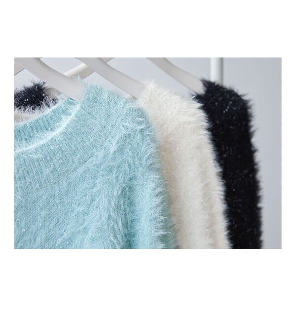 ANY SIS「【洗える】フィルムラメシャギー ニット」|ニット・セーター|