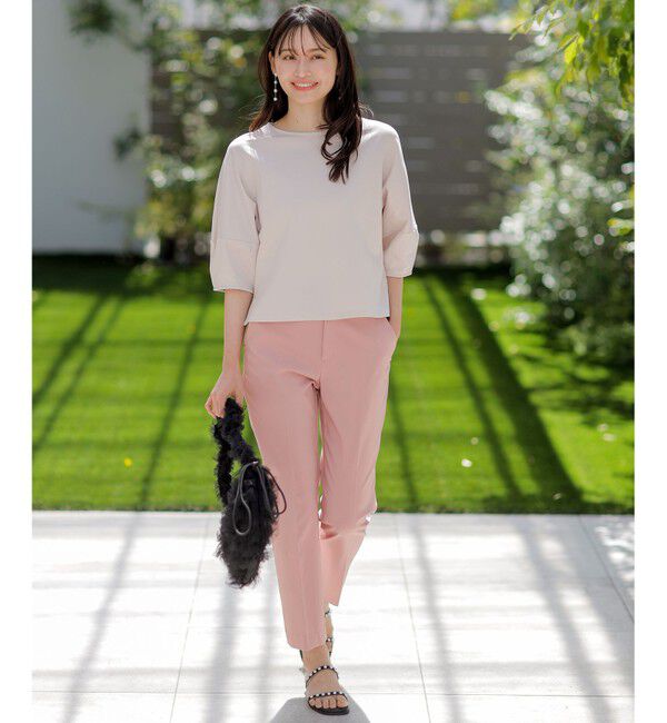 ANY SIS「【撥水・汗ジミ防止・UVケア・洗える】スーピマスムース クロップド Tシャツ」|Tシャツ・カットソー|