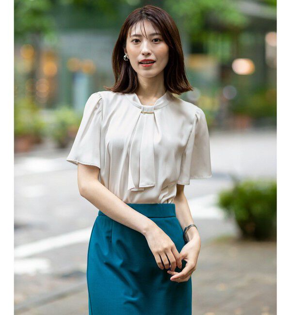 ANY SIS「【洗える】4WAY半袖 ボウブラウス」|シャツ・ブラウス|アイボリー