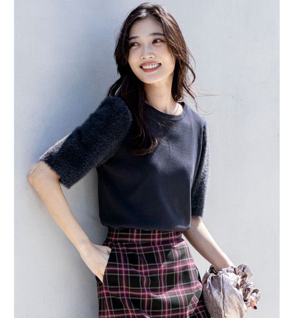 any SiS「【洗える】シャギースリーブ ニット」|ニット・セーター|