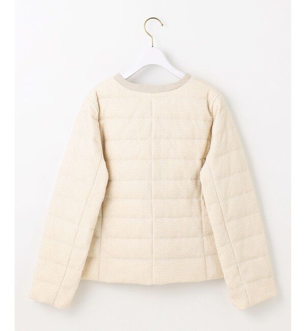 ANY SIS「【2WAY】ツイードノーカラー ダウンジャケット」|ダウン|