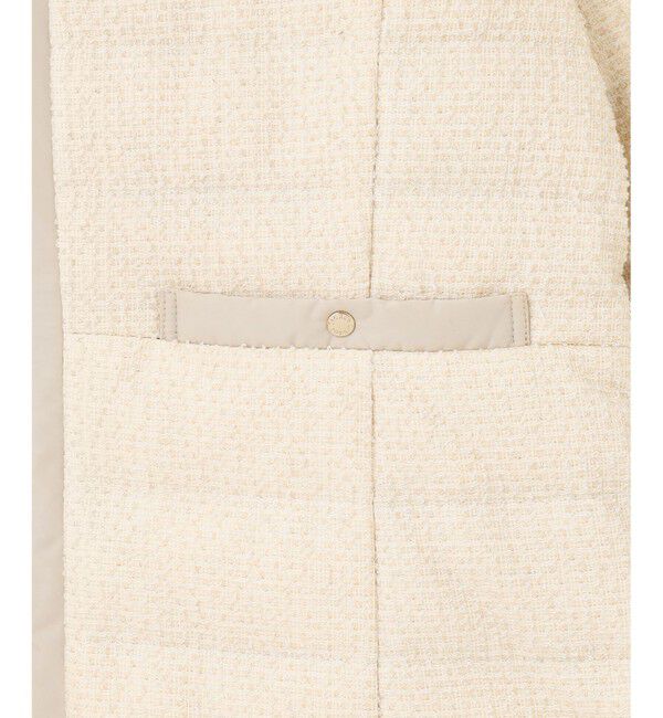 ANY SIS「【2WAY】ツイードノーカラー ダウンジャケット」|ダウン|