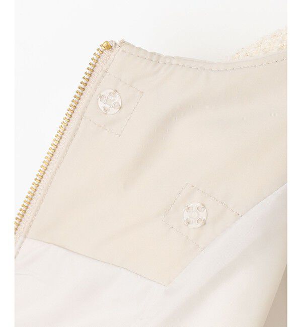 ANY SIS「【2WAY】ツイードノーカラー ダウンジャケット」|ダウン|