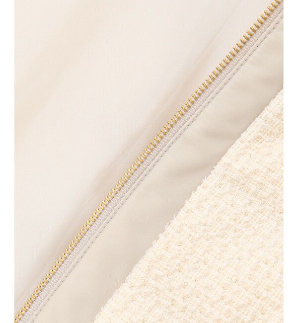 ANY SIS「【2WAY】ツイードノーカラー ダウンジャケット」|ダウン|