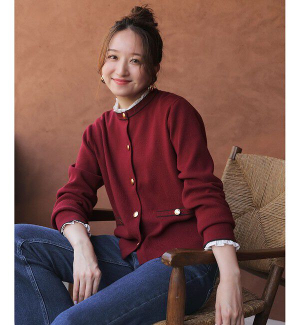 ANY SIS「CICA加工 ニット ジャケット」|カーディガン|