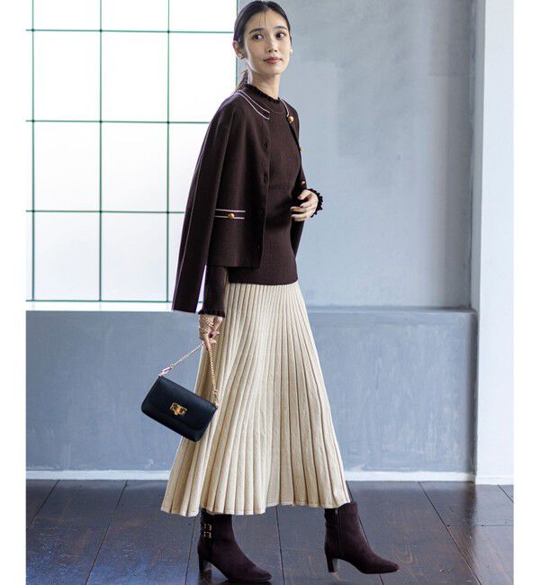 ANY SIS「CICA加工 ニット ジャケット」|カーディガン|