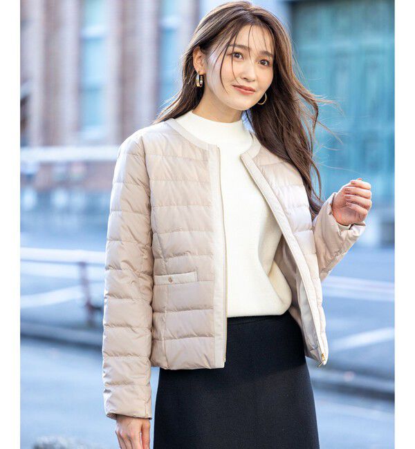 ANY SIS「【2WAY】ノーカラーダウン ジャケット」|ダウン|