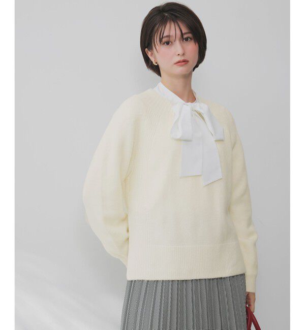 ANY SIS「ボートネックAir ニット」|ニット・セーター|アイボリー